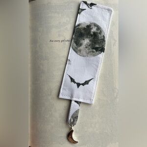 White and Black Moon Bat Bookmark